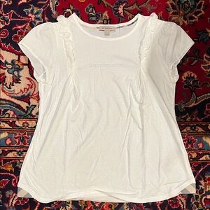 Burberry Ivory Ruffle Sleeve Top